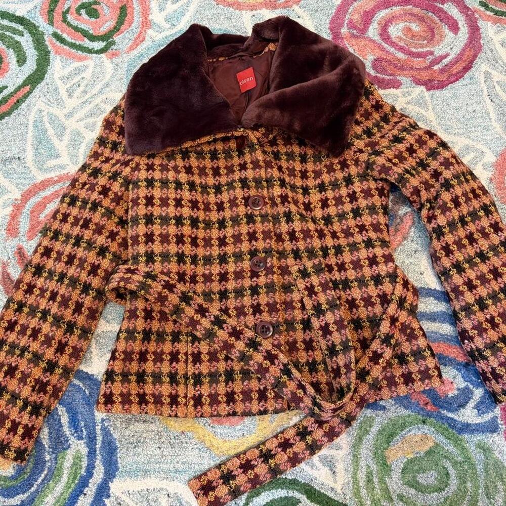 Vintage olsen tweed wool coat